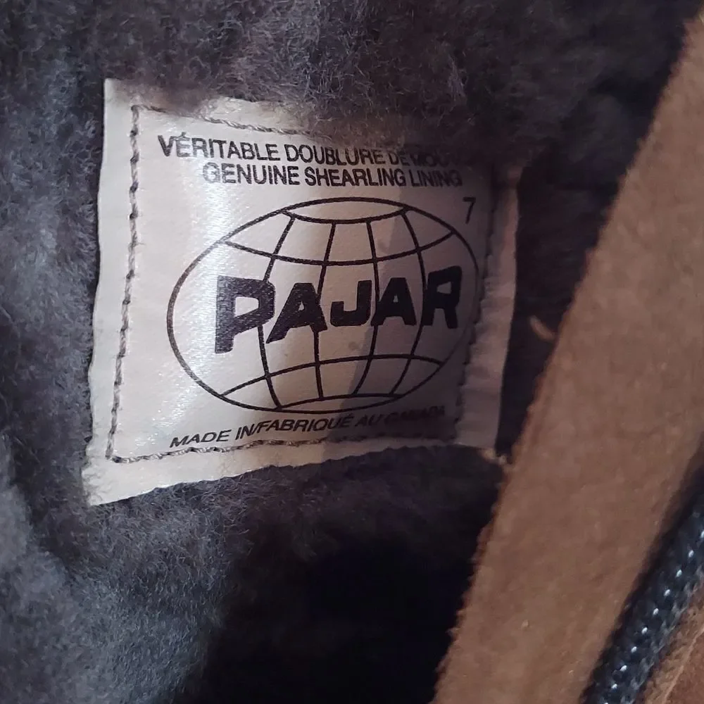 Pajar Suede Pink Shearling Snow Gripping Winter Boots Sz 7